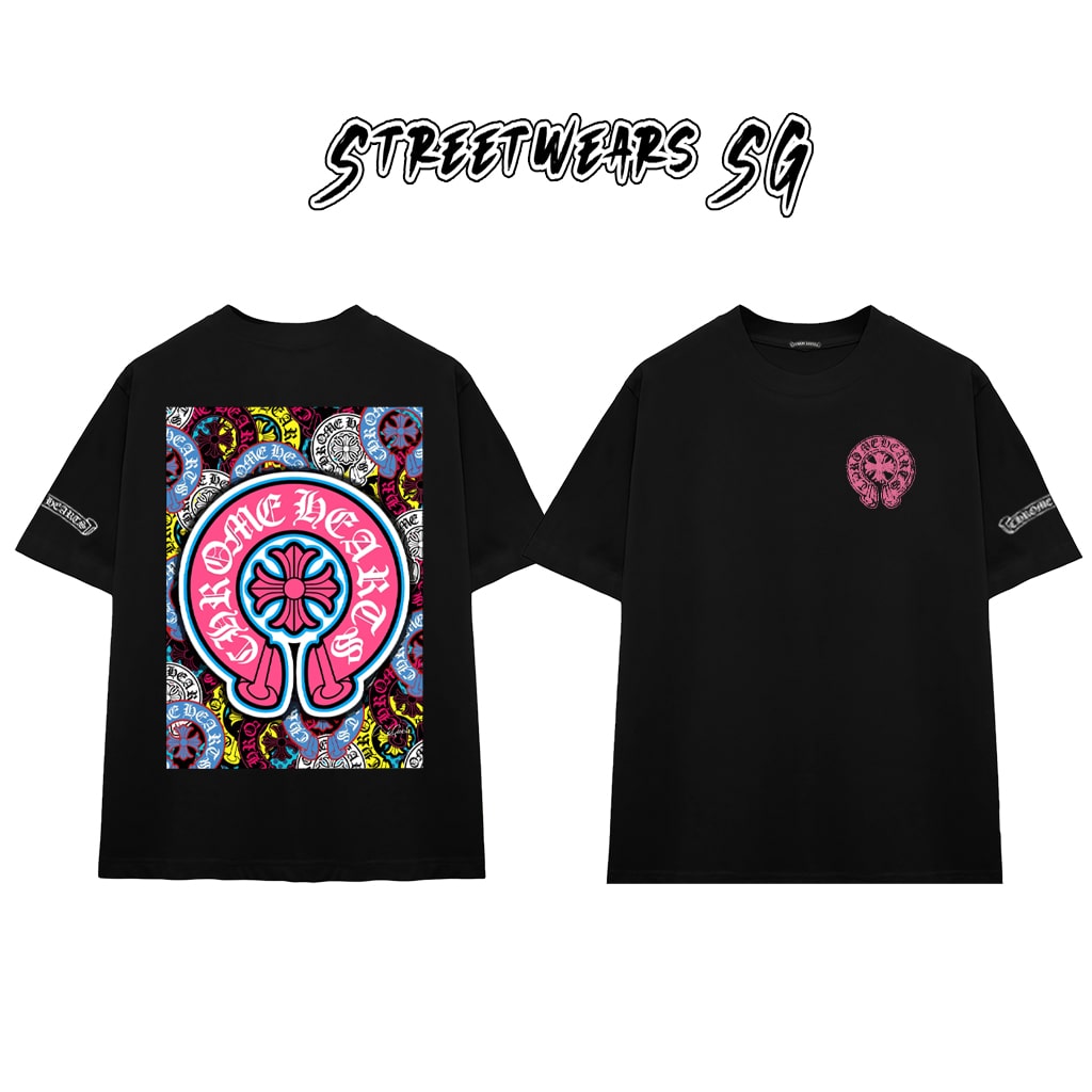 Áo Thun Chrome Heart Graphic Multicolor Style Cotton Cao Cấp Form Rộng Unisex - Streetwears SG - CH44