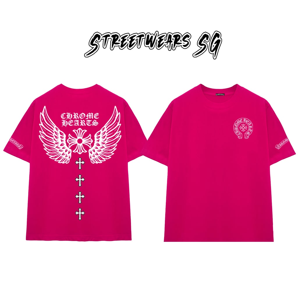Áo Thun Chrome Gothic Wing Signature Cross Cotton Cao Cấp Form Rộng Unisex - Streetwears SG - CH94
