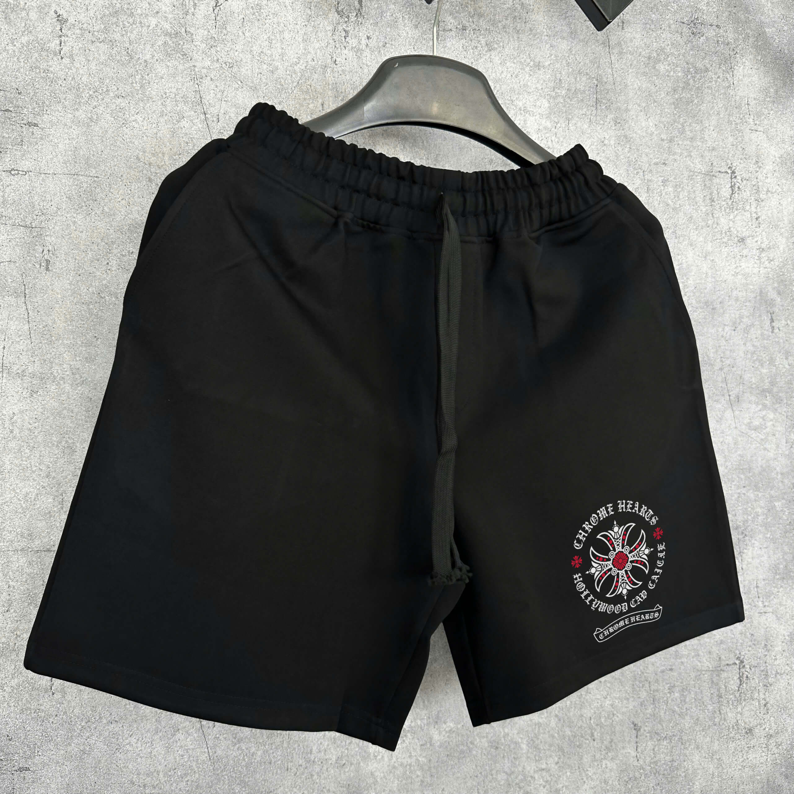 Quần Shorts Nỉ Chrome Hearts Wheel Cross Form Rộng – Streetwears SG