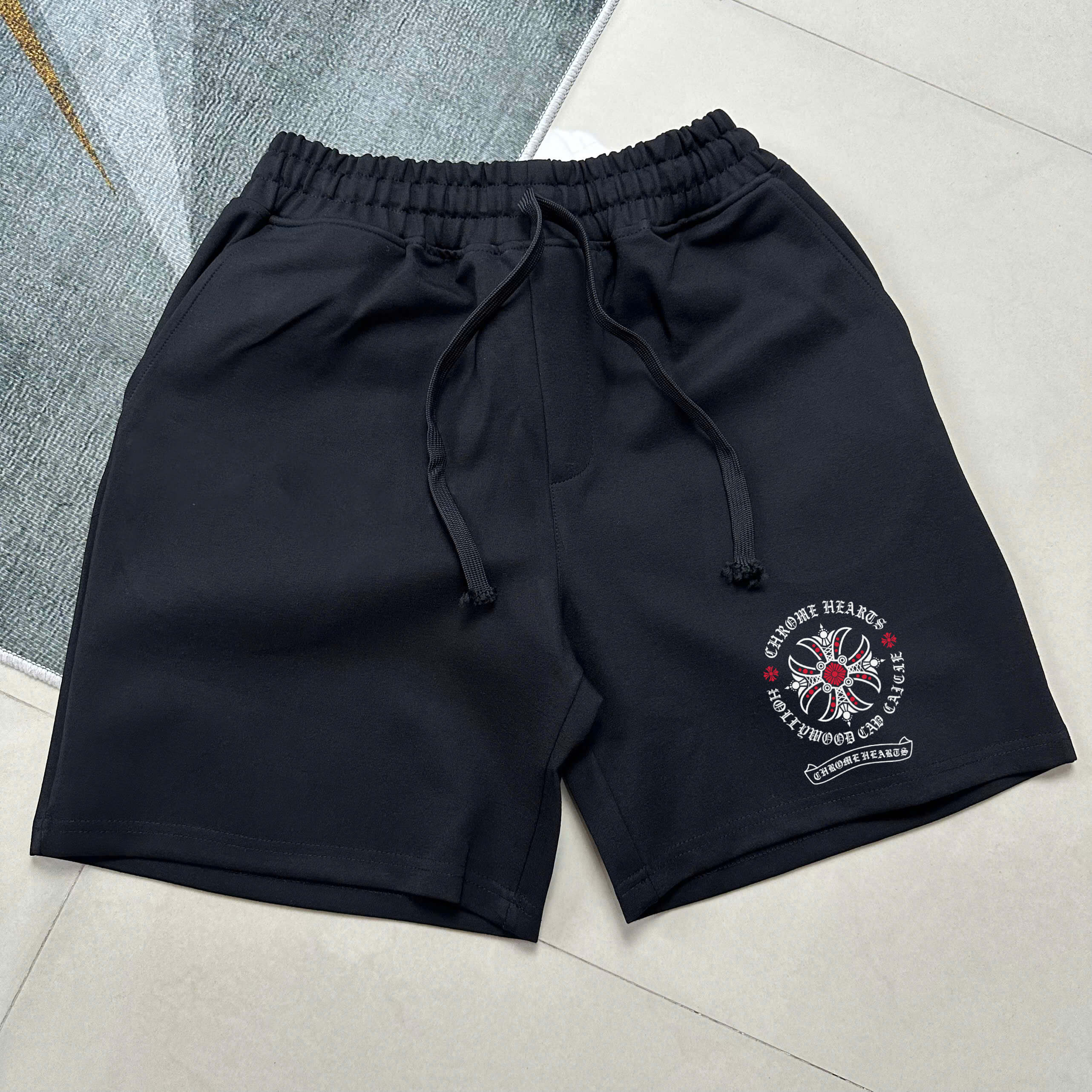 Quần Shorts Nỉ Chrome Hearts Wheel Cross Form Rộng – Streetwears SG