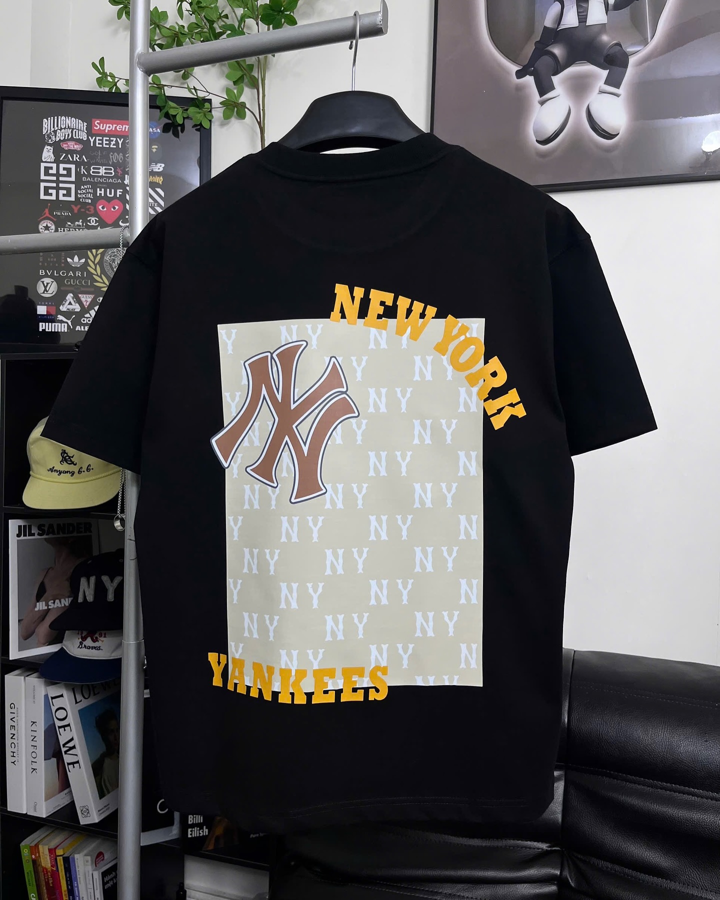 Áo Thun MLB New York Yankees NY Logo Minimal Cotton Form Rộng Unisex - Streetwears SG - MLBNY-1
