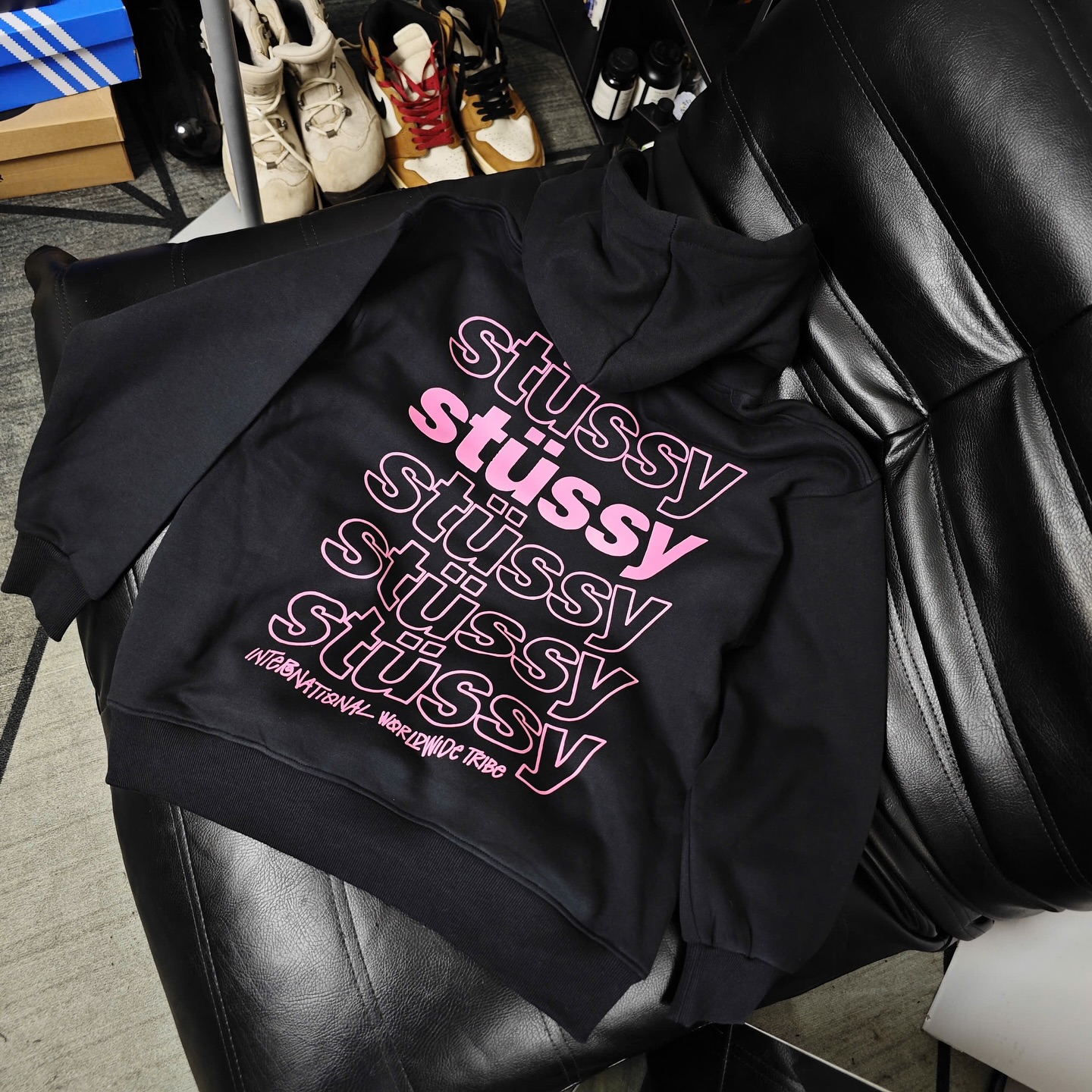 Áo Hoodie Stussy International Worldwide Tribe Cotton Form Rộng Unisex - Streetwears SG - HDSTU-2