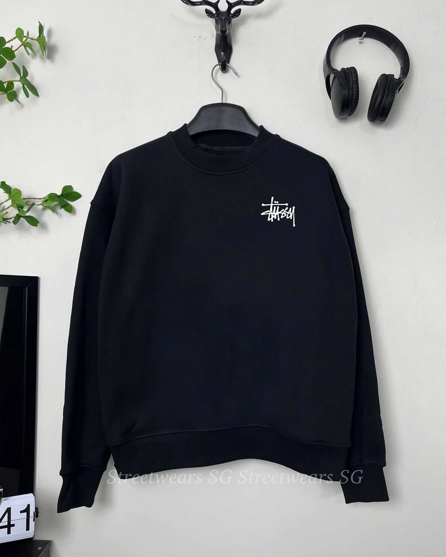 Áo Sweater Stussy Signature Logo Cotton Form Rộng Unisex - Streetwears SG - SWSTU-3