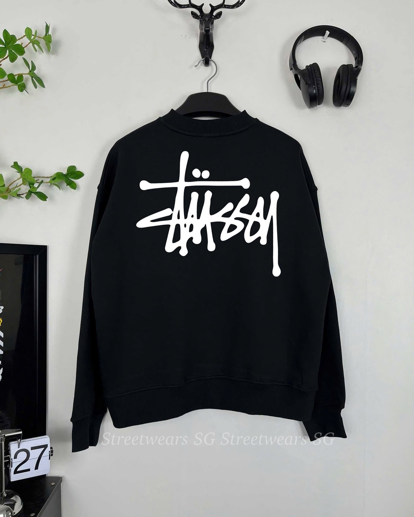 Áo Sweater Stussy Signature Logo Cotton Form Rộng Unisex - Streetwears SG - SWSTU-3