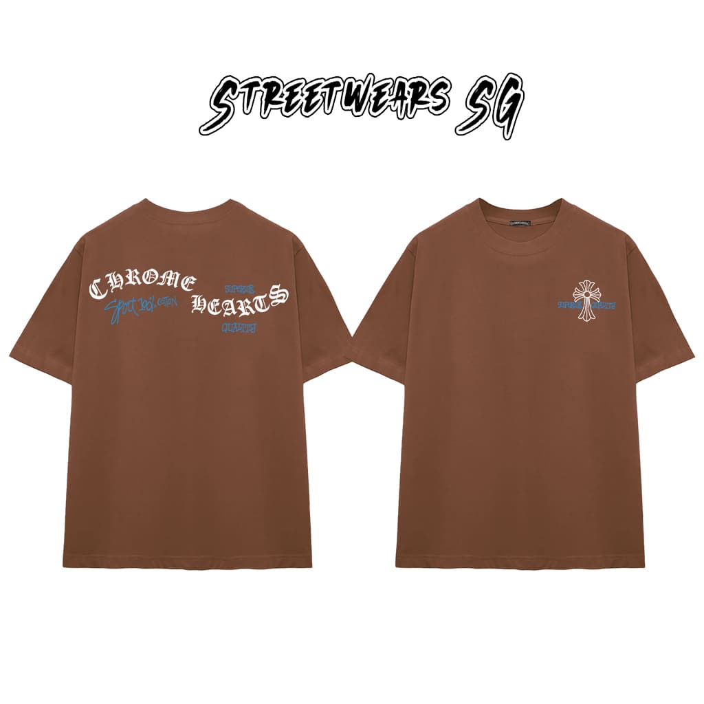 Áo Thun Chrome Blue Sportsed Scripts Cotton Cao Cấp Form Rộng Unisex - Streetwears SG - CH67