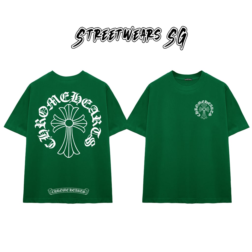 Áo Thun Chrome Heart Cross Basic Gothic Cotton Cao Cấp Form Rộng Unisex - Streetwears SG - CH43