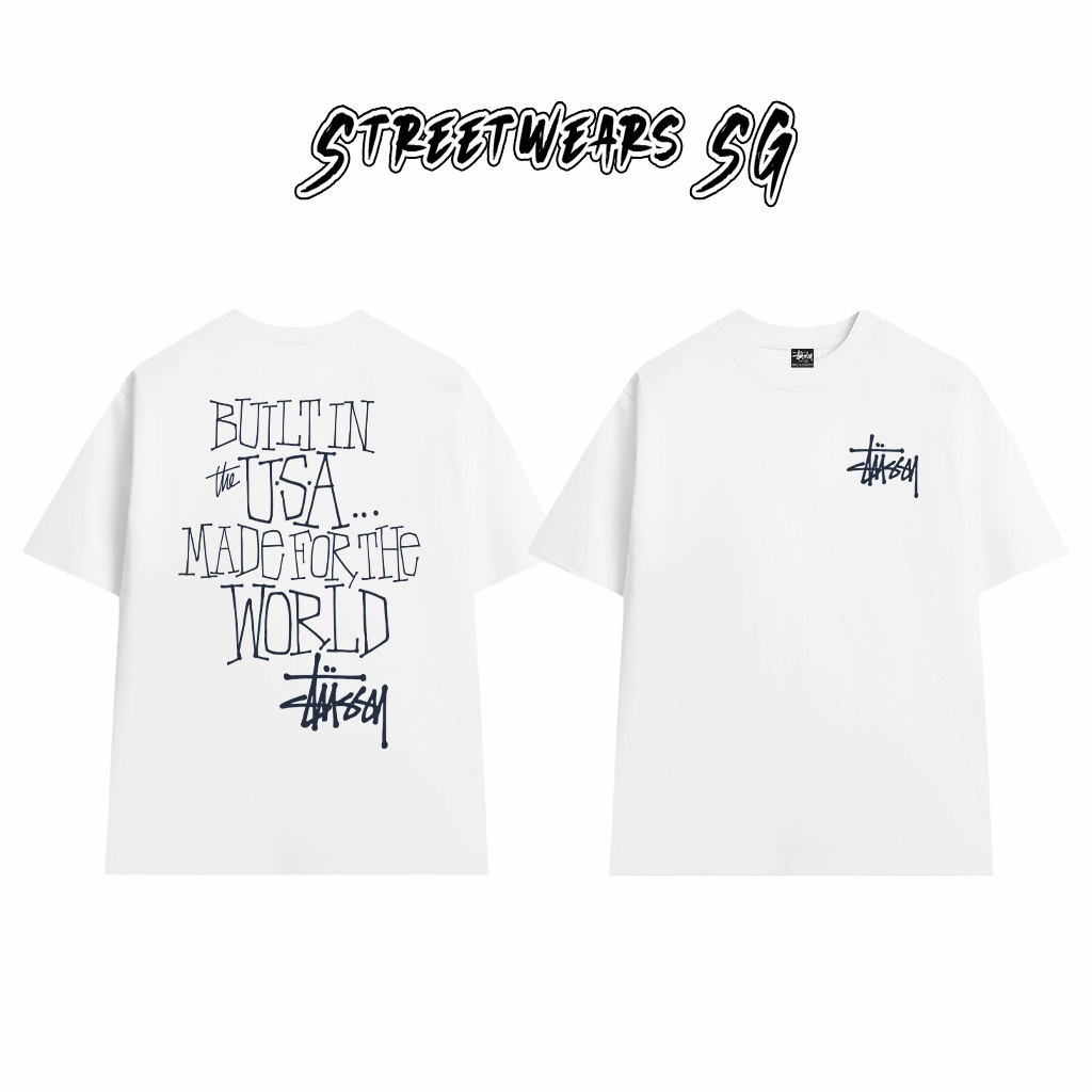 Áo Thun Stussy Built In USA Made For The World Cotton Cao Cấp Form Rộng Unisex Streetwears SG – STU061