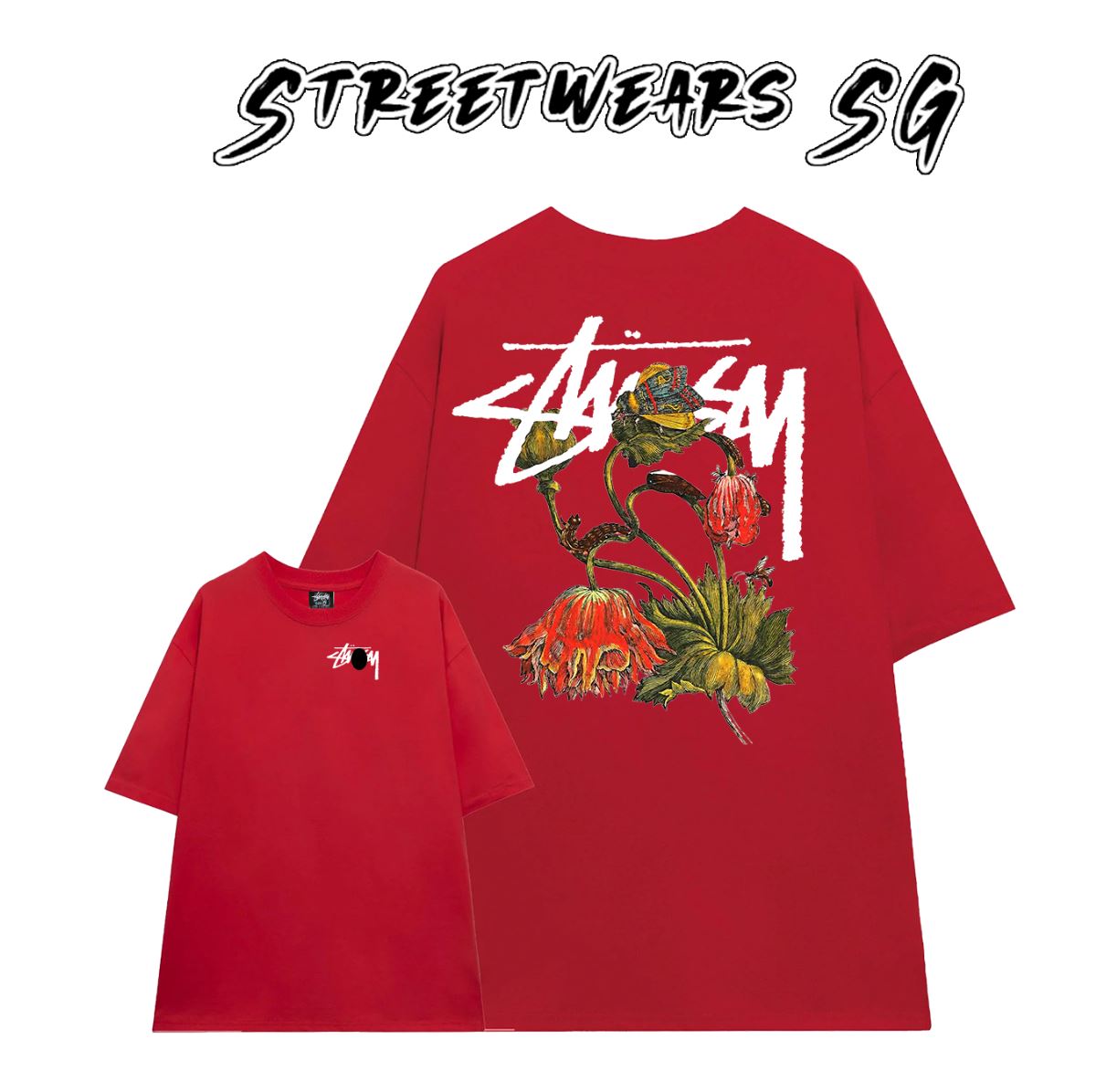 Áo thun Basic Stussy WITHERED FLOWER Tee - Streetwears SG - STU-17