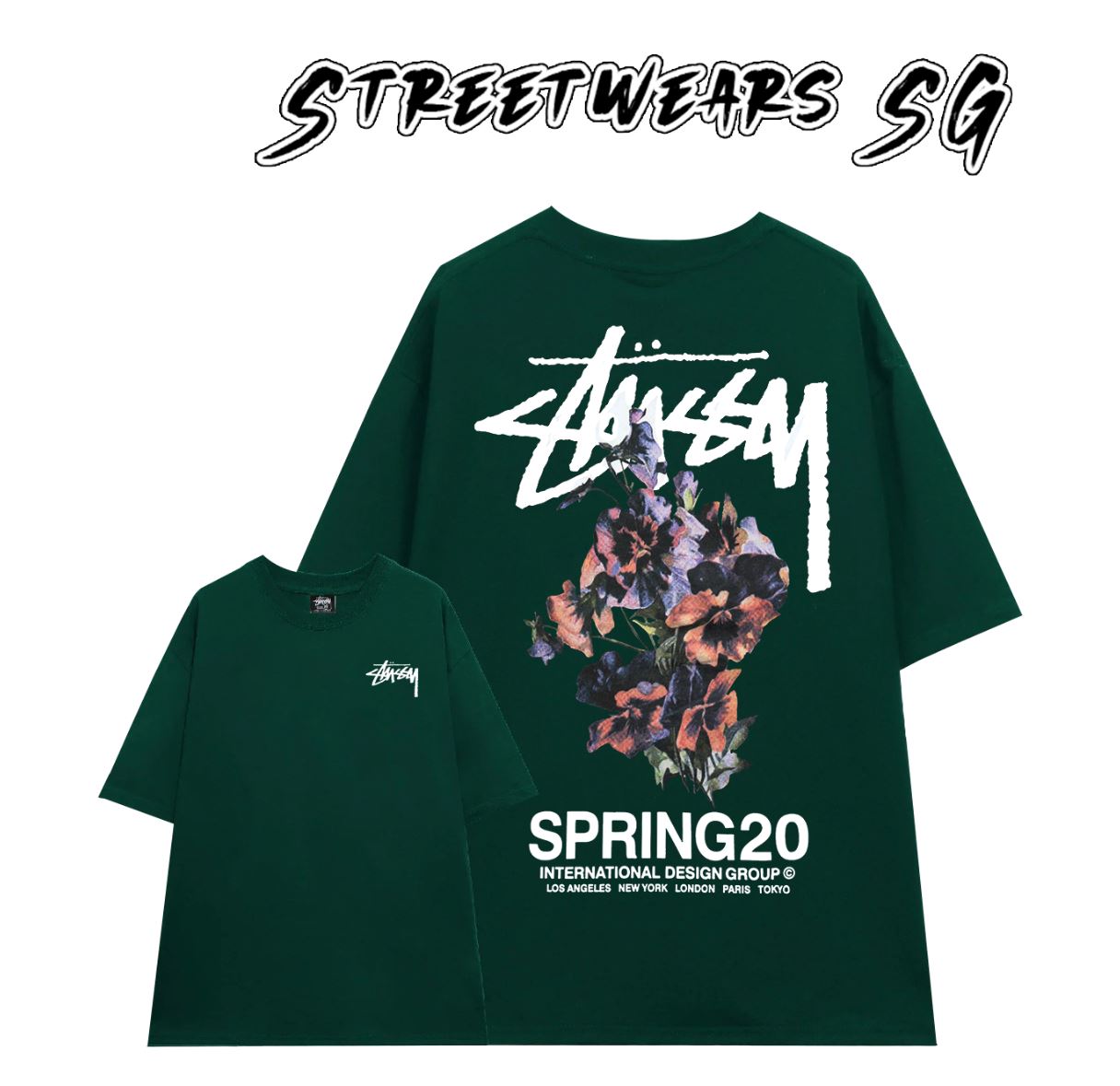 Áo thun Basic Stussy Flower ss20 Tee - Streetwears SG - STU-18