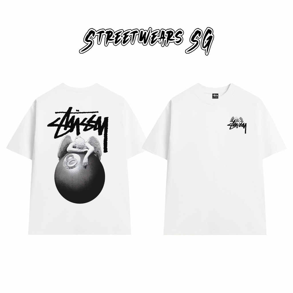 Áo Thun Stussy Angel 8 Ball Cotton Cao Cấp Form Rộng Unisex Streetwears SG – STU055