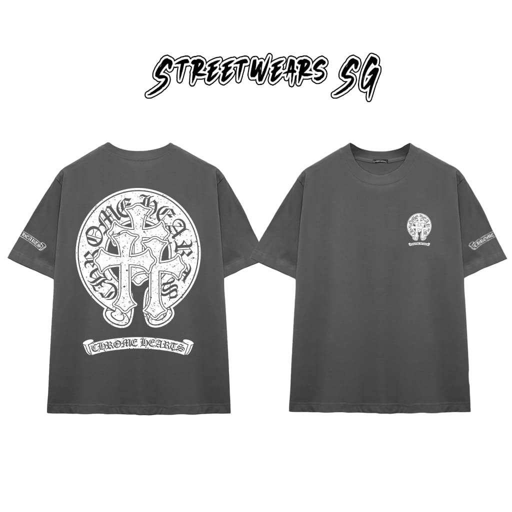 Áo Thun Chrome Medieval Cross Cotton Cao Cấp Form Rộng Unisex - Streetwears SG - CH101