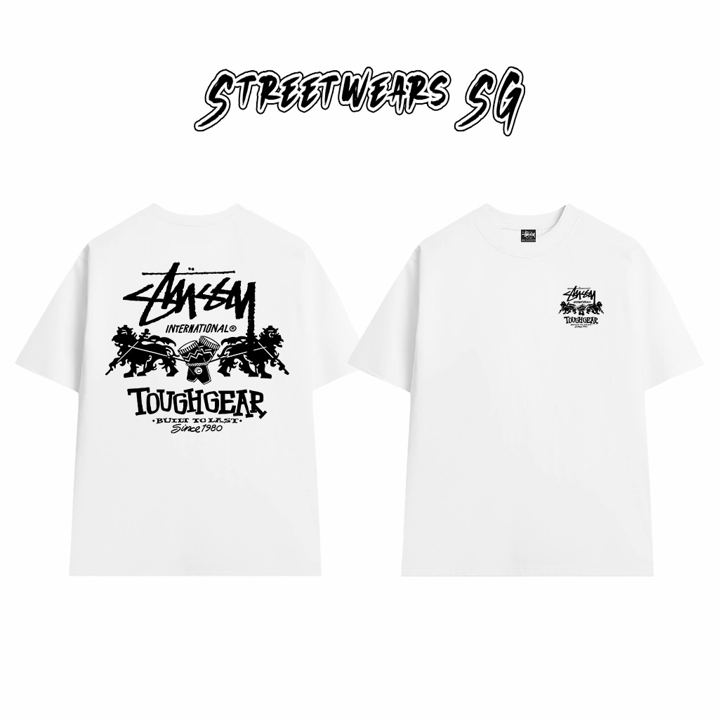 Áo Thun Stussy Tough Gear Lions Cotton Cao Cấp Form Rộng Unisex Streetwears SG – STU027