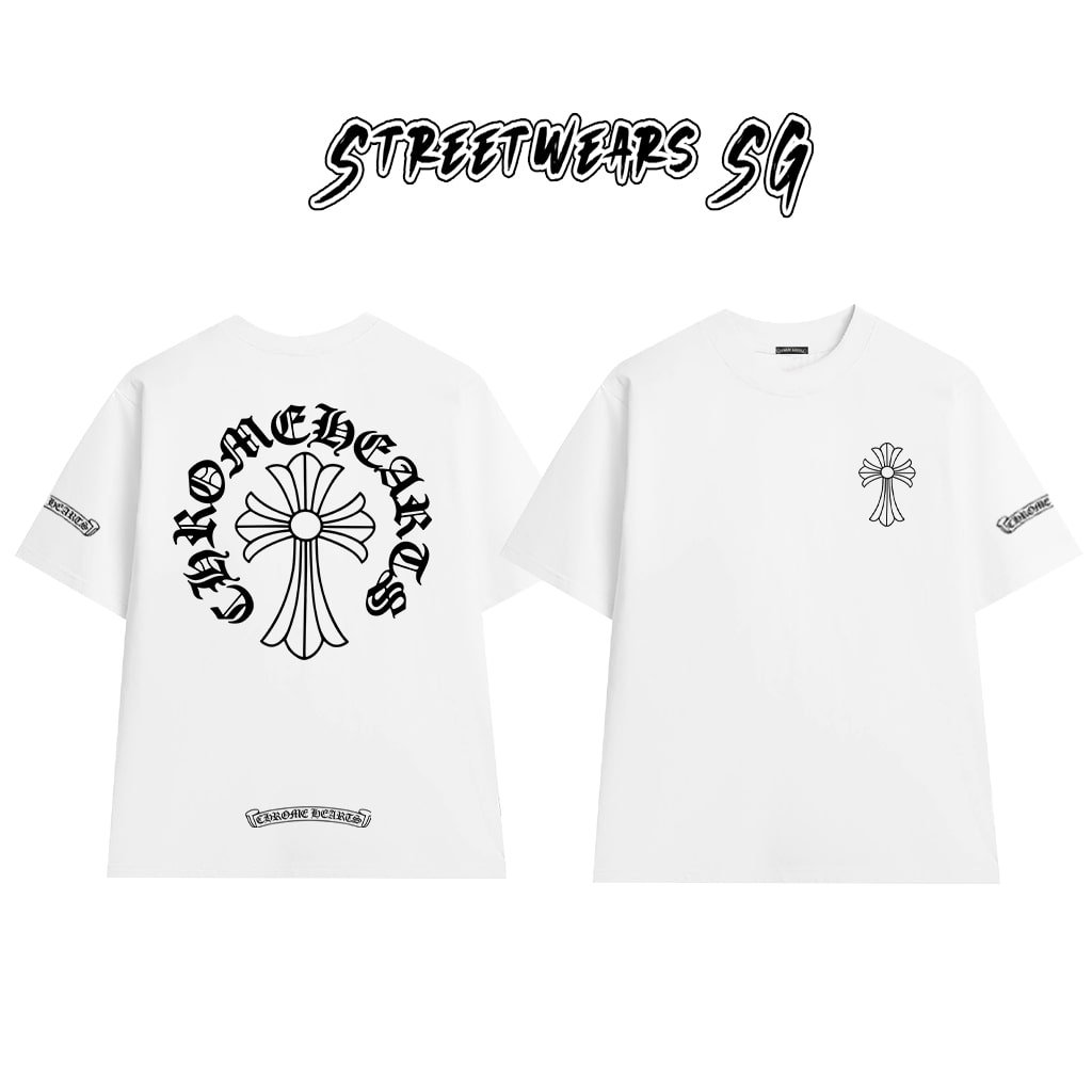 Áo Thun Chrome Heart Classic Graphics Cross Cotton Cao Cấp Form Rộng Unisex - Streetwears SG - CH52