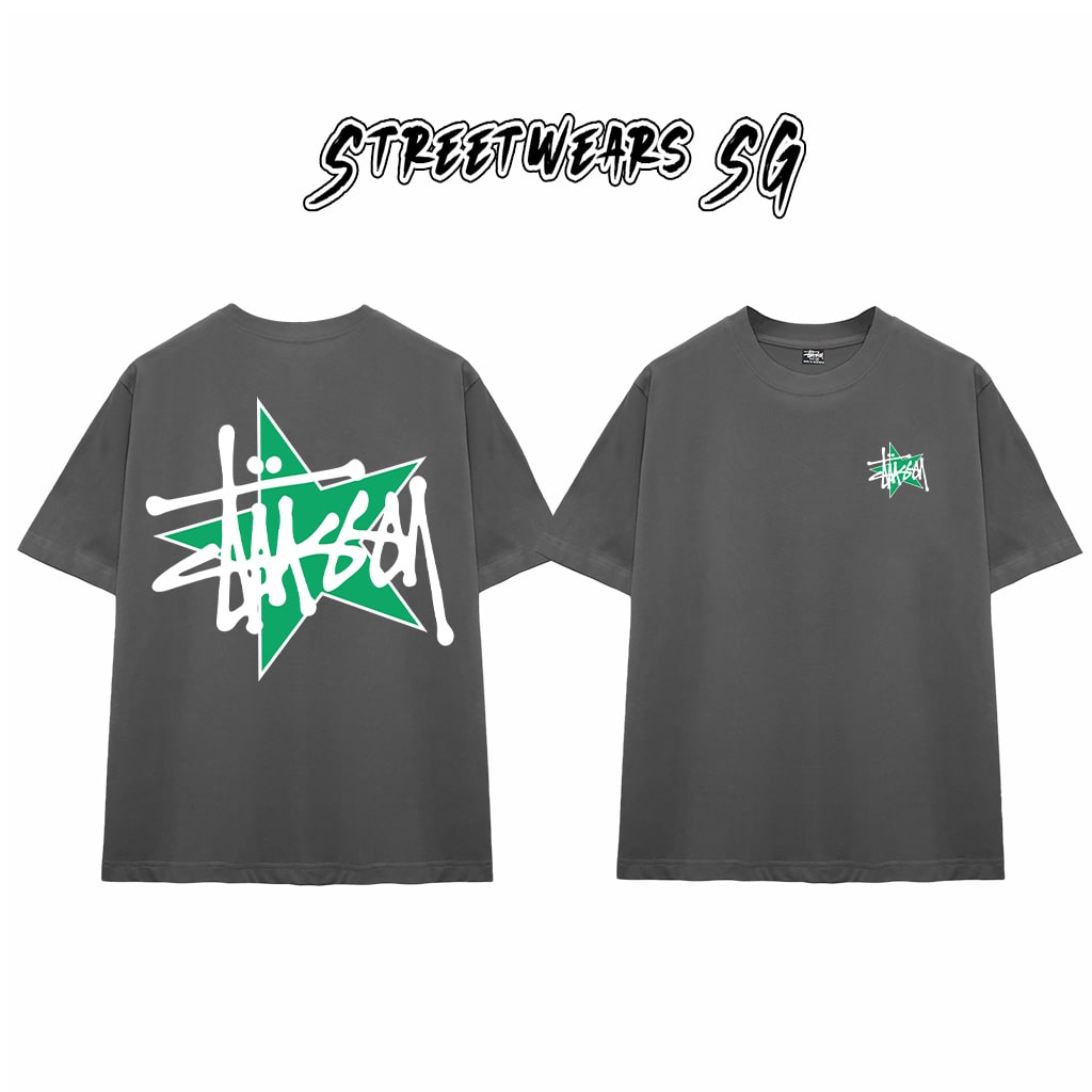 Áo Thun Stu Green Star Tee Cao Cấp Form Rộng - Streetwears SG - STU27