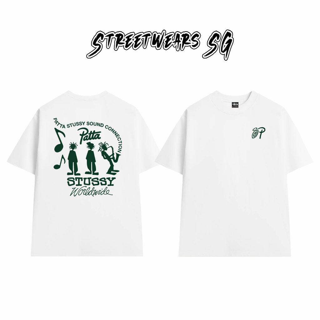 Áo Thun Stussy x Patta Sound Connection Cotton Cao Cấp Form Rộng Unisex Streetwears SG – STU017