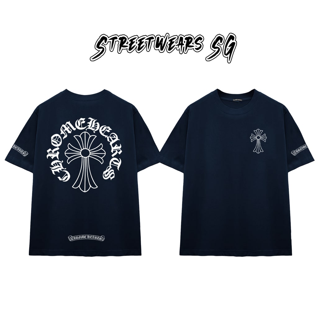 Áo Thun Chrome Heart Classic Graphics Cross Cotton Cao Cấp Form Rộng Unisex - Streetwears SG - CH52