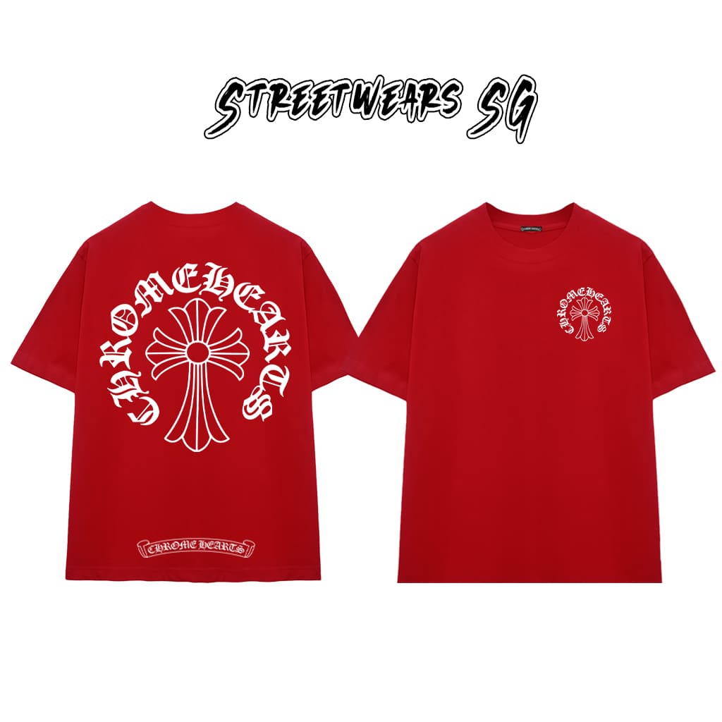 Áo Thun Chrome Heart Basic Big Cross Cotton Cao Cấp Form Rộng Unisex - Streetwears SG - CH38