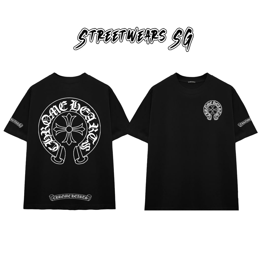Áo Thun Chrome Heart Original Horseshoe Gothic Arch Cotton Cao Cấp Form Rộng Unisex - Streetwears SG - CH41