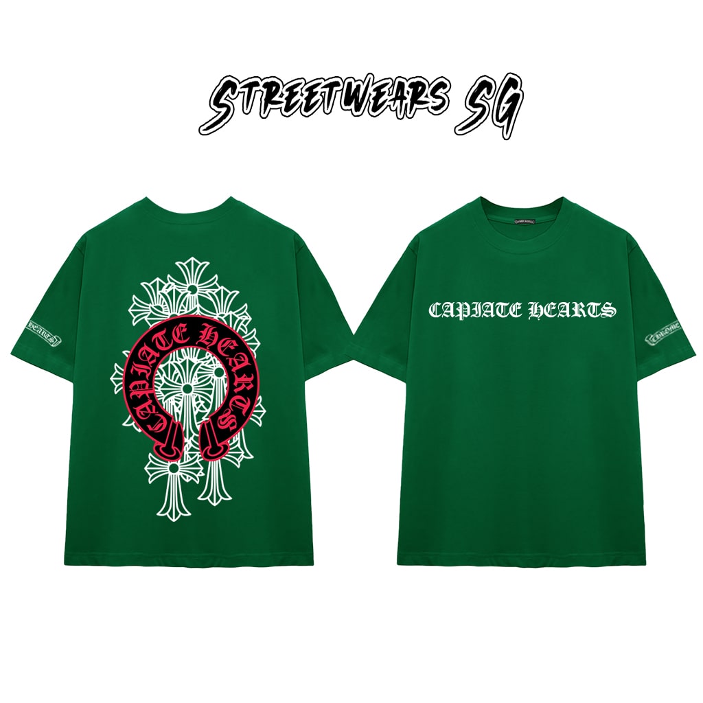 Áo Thun Chrome Arch Red Triple Cross Graphics Cotton Cao Cấp Form Rộng Unisex - Streetwears SG - CH58