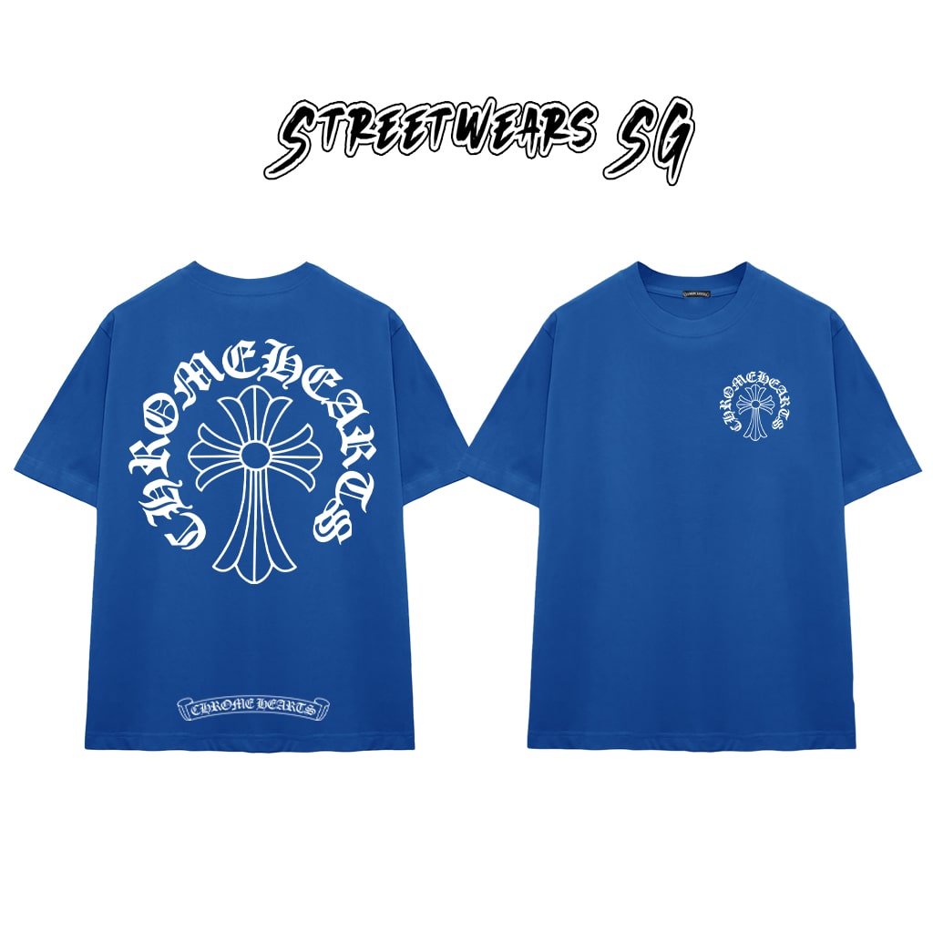 Áo Thun Chrome Heart Cross Basic Gothic Cotton Cao Cấp Form Rộng Unisex - Streetwears SG - CH43