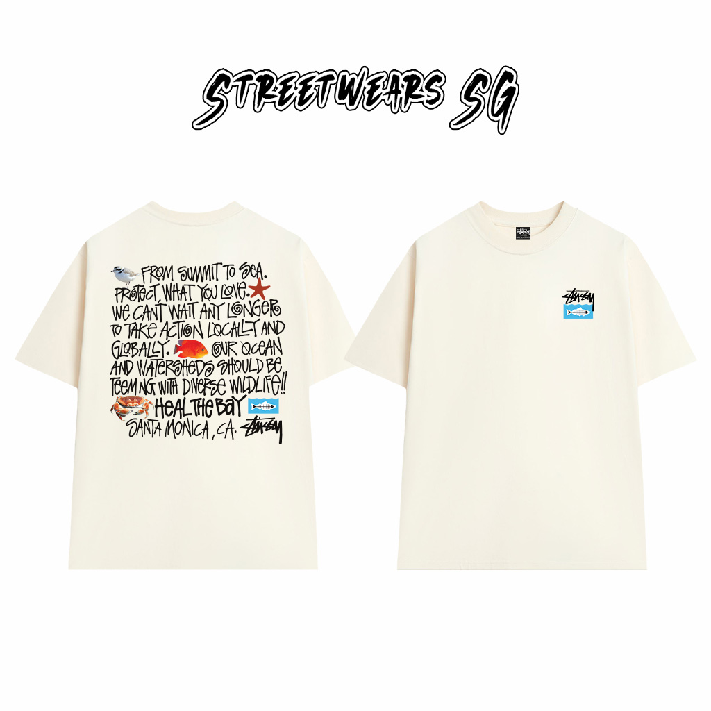 Áo Thun Stussy Heal The Bay Graphic Cotton Cao Cấp Form Rộng Unisex Streetwears SG – STU071