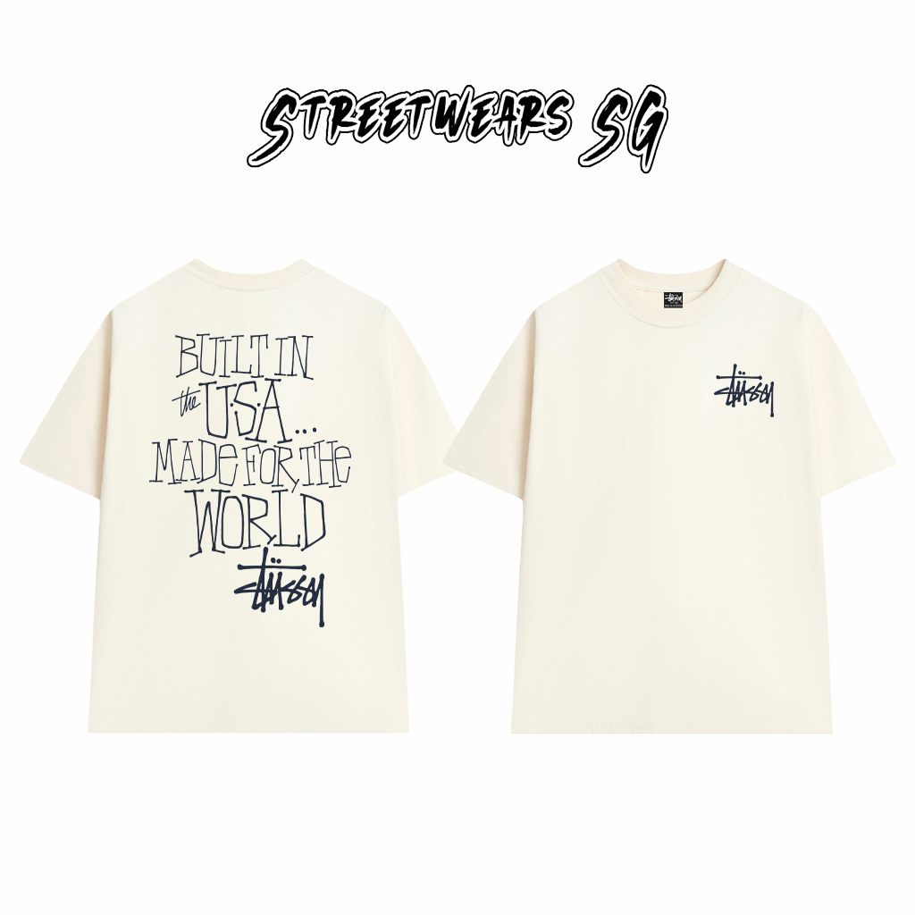 Áo Thun Stussy Built In USA Made For The World Cotton Cao Cấp Form Rộng Unisex Streetwears SG – STU061