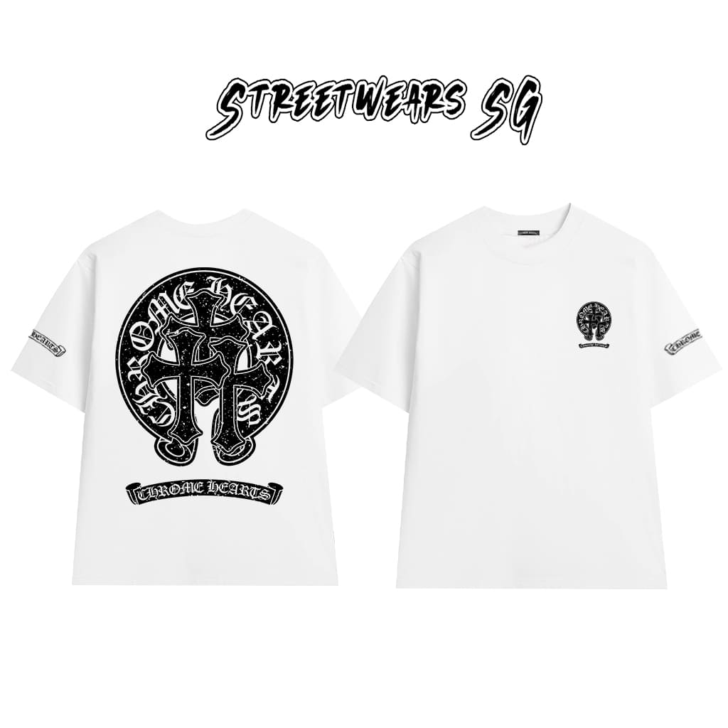 Áo Thun Chrome Medieval Cross Cotton Cao Cấp Form Rộng Unisex - Streetwears SG - CH101