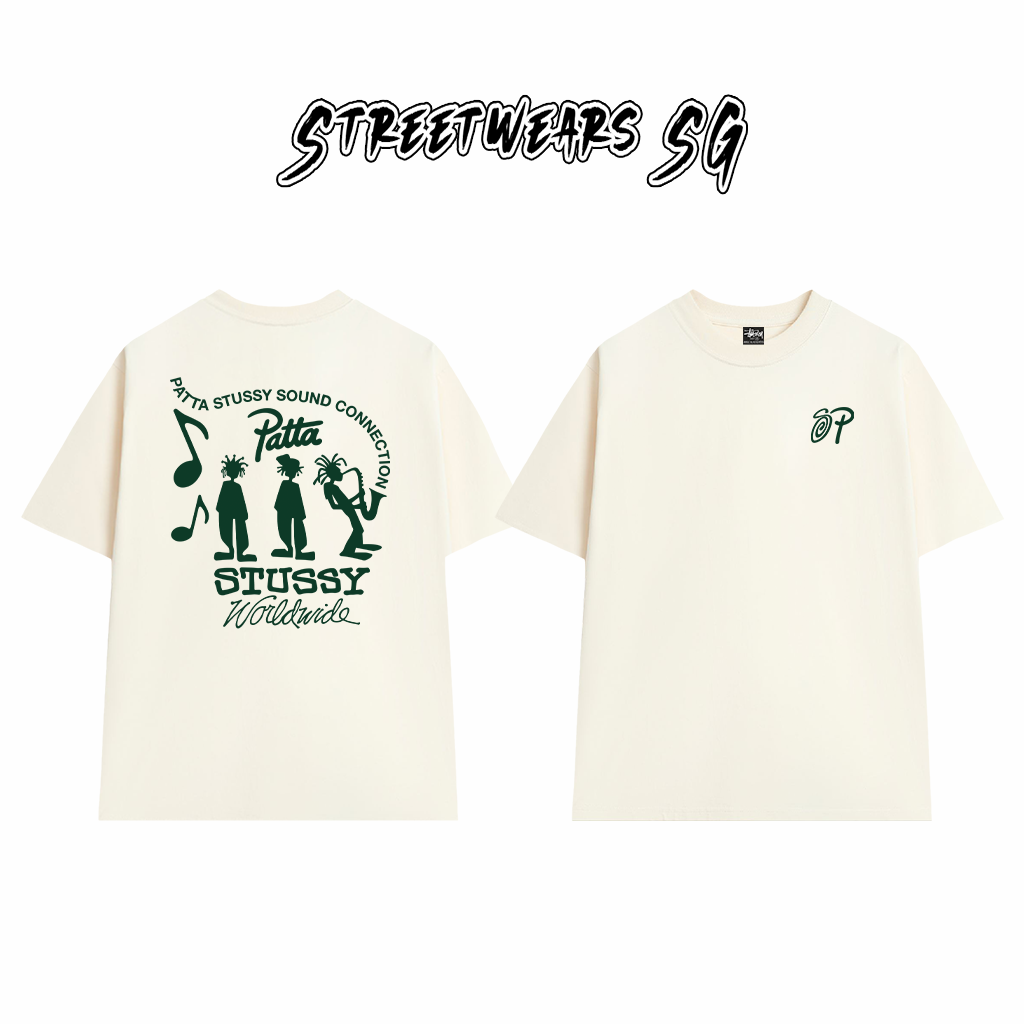 Áo Thun Stussy x Patta Sound Connection Cotton Cao Cấp Form Rộng Unisex Streetwears SG – STU017