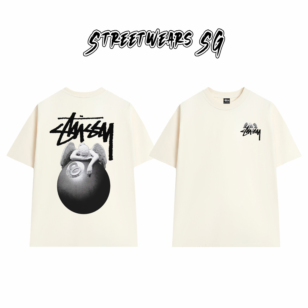 Áo Thun Stussy Angel 8 Ball Cotton Cao Cấp Form Rộng Unisex Streetwears SG – STU055