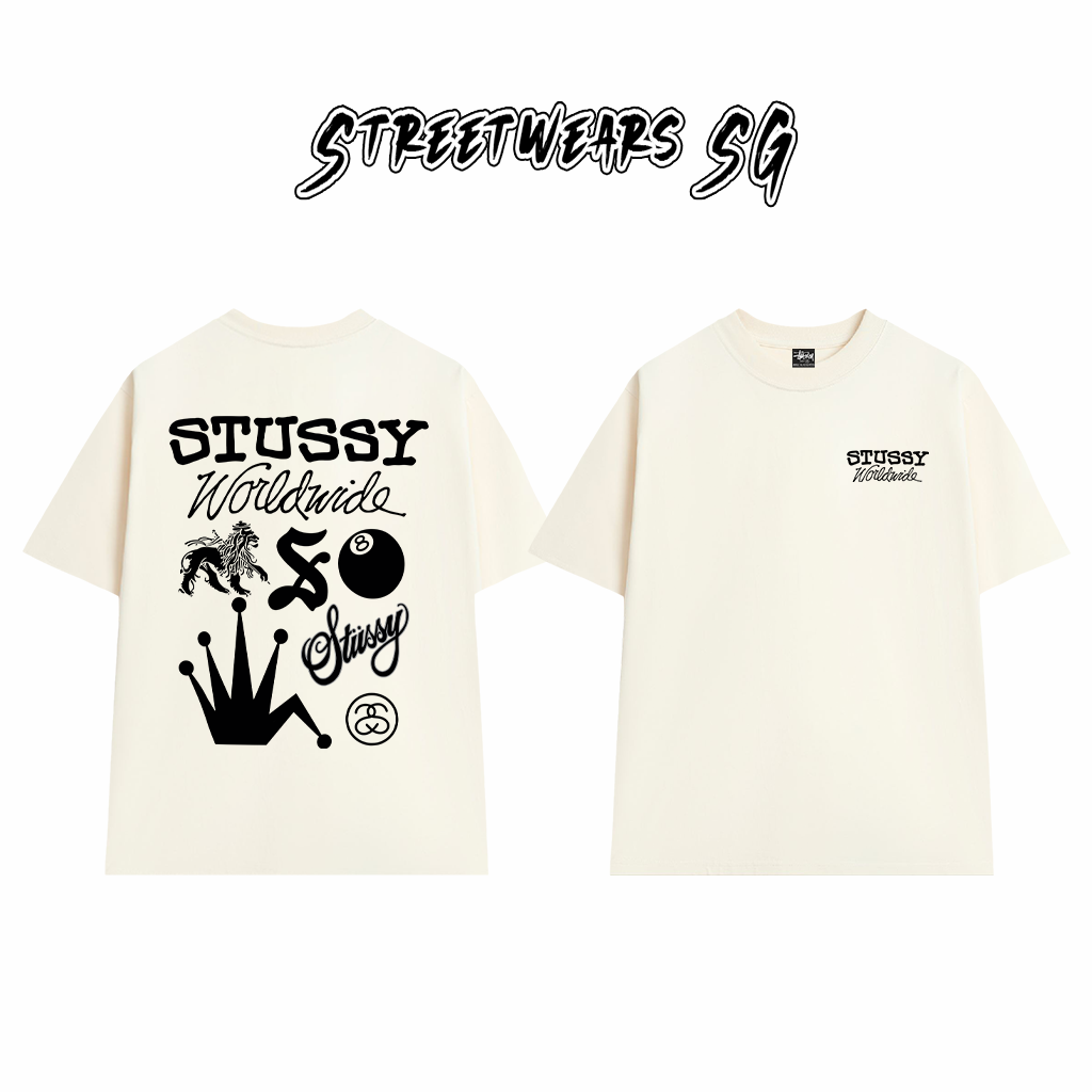 Áo Thun Stussy Worldwide Pink Icons Cotton Cao Cấp Form Rộng Unisex Streetwears SG – STU014
