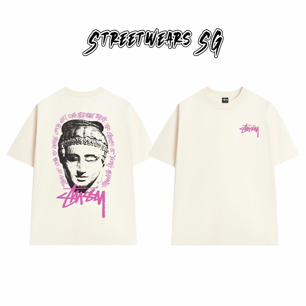 Áo Thun Stussy Classical Head Graphic Cotton Cao Cấp Form Rộng Unisex Streetwears SG – STU004