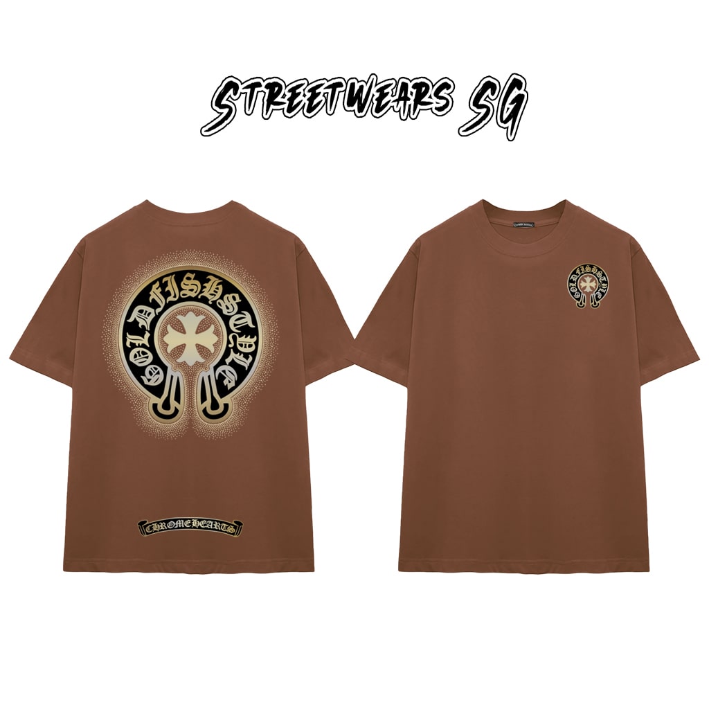 Áo Thun Chrome Goldfish Style Horseshoe Graphics Cotton Cao Cấp Form Rộng Unisex - Streetwears SG - CH61