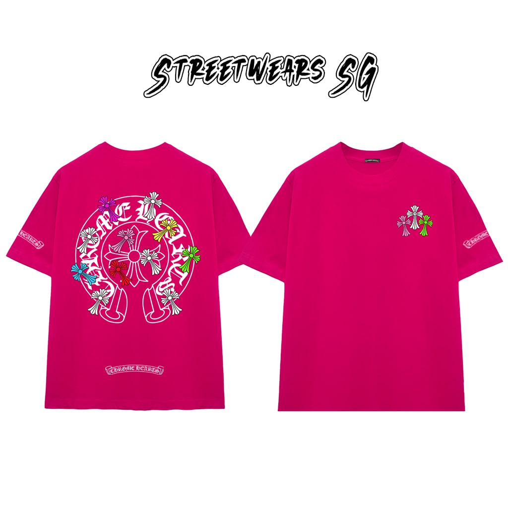 Áo Thun Chrome Heart Pop Art Cross Gothic Cotton Cao Cấp Form Rộng Unisex - Streetwears SG - CH47