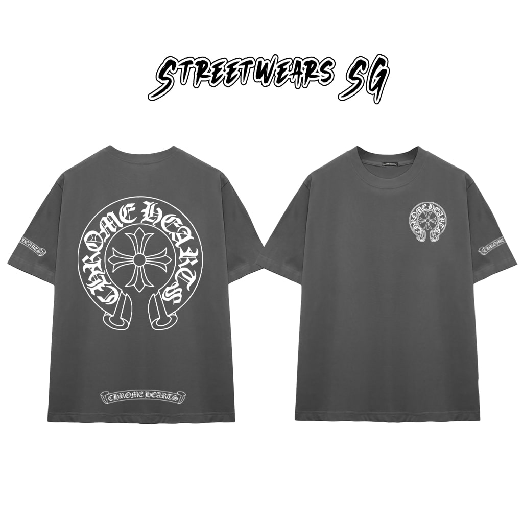 Áo Thun Chrome Heart Original Horseshoe Gothic Arch Cotton Cao Cấp Form Rộng Unisex - Streetwears SG - CH41