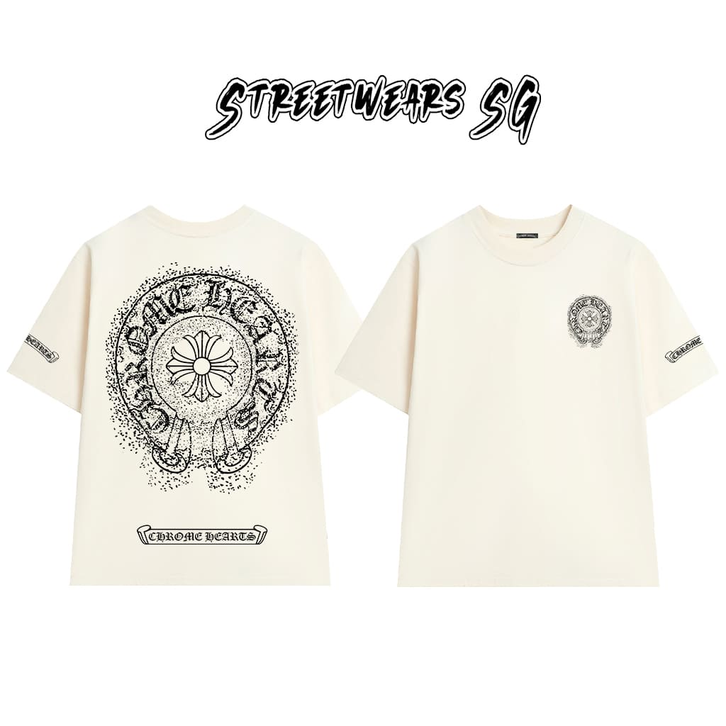 Áo Thun Chrome Dust Splash Emblem Cotton Cao Cấp Form Rộng Unisex - Streetwears SG - CH104