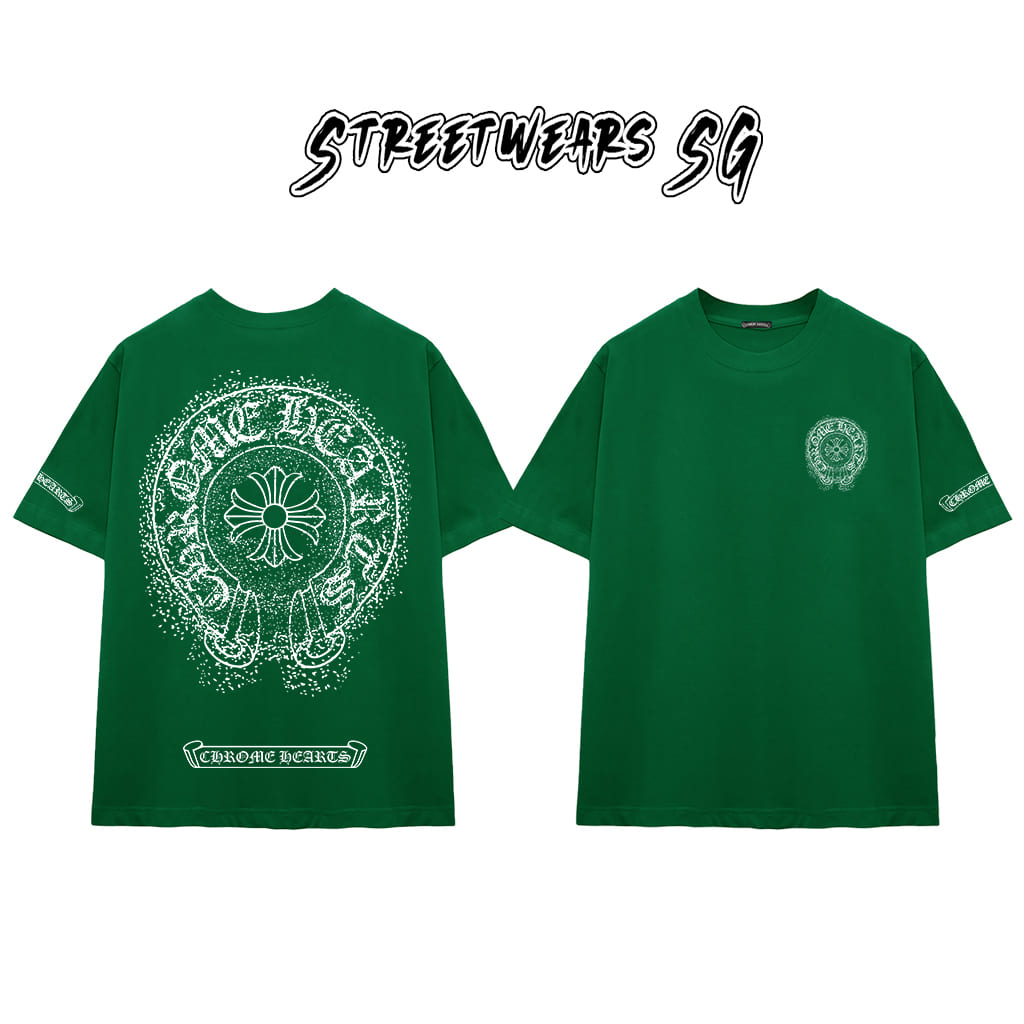 Áo Thun Chrome Dust Splash Emblem Cotton Cao Cấp Form Rộng Unisex - Streetwears SG - CH104