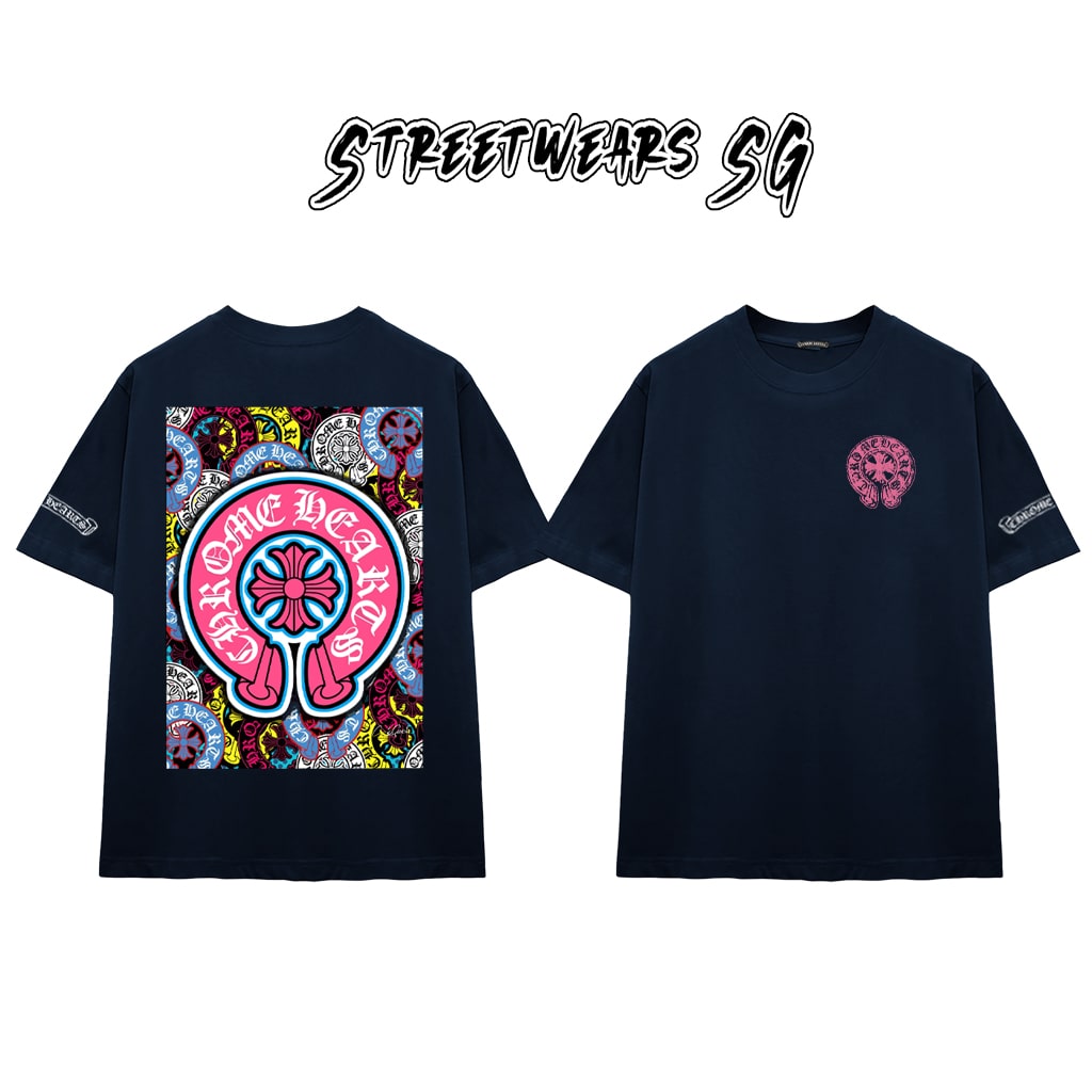 Áo Thun Chrome Heart Graphic Multicolor Style Cotton Cao Cấp Form Rộng Unisex - Streetwears SG - CH44