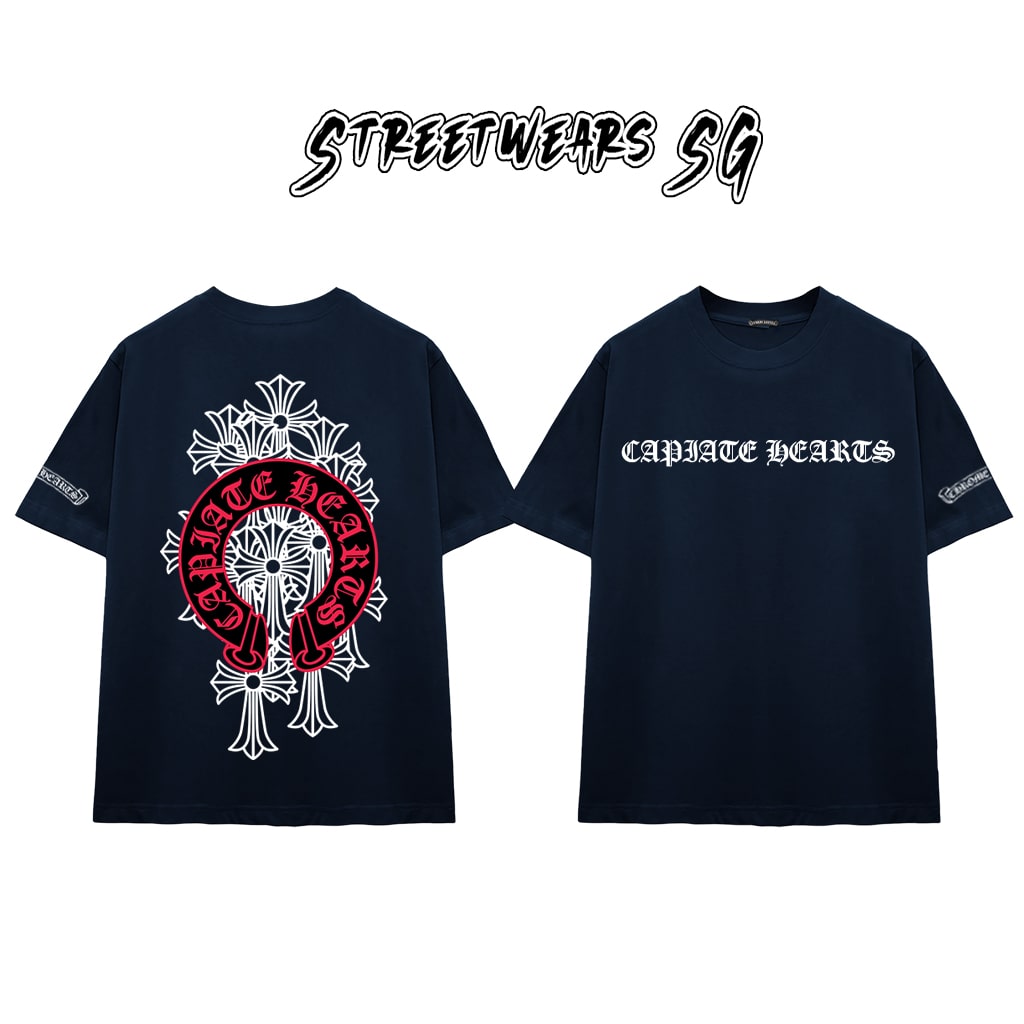 Áo Thun Chrome Arch Red Triple Cross Graphics Cotton Cao Cấp Form Rộng Unisex - Streetwears SG - CH58
