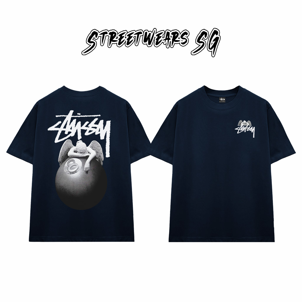 Áo Thun Stussy Angel 8 Ball Cotton Cao Cấp Form Rộng Unisex Streetwears SG – STU055