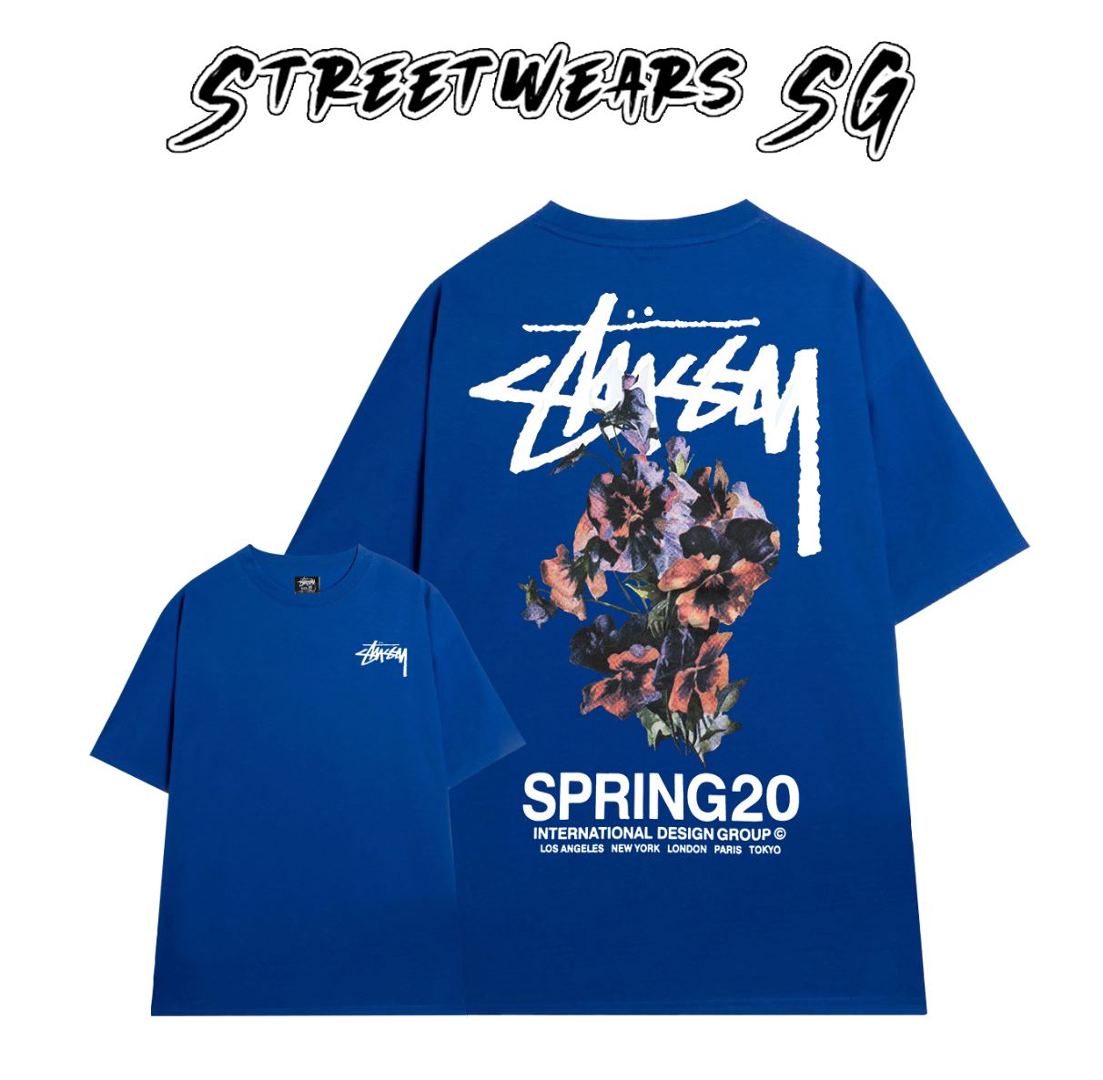 Áo thun Basic Stussy Flower ss20 Tee - Streetwears SG - STU-18