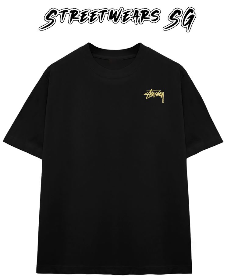 Áo thun Basic Stüssy Black Statue Pig Dyed Tee - Streetwears SG - STU-16