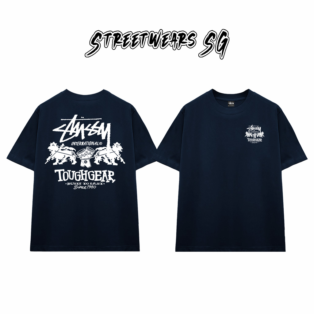 Áo Thun Stussy Tough Gear Lions Cotton Cao Cấp Form Rộng Unisex Streetwears SG – STU027