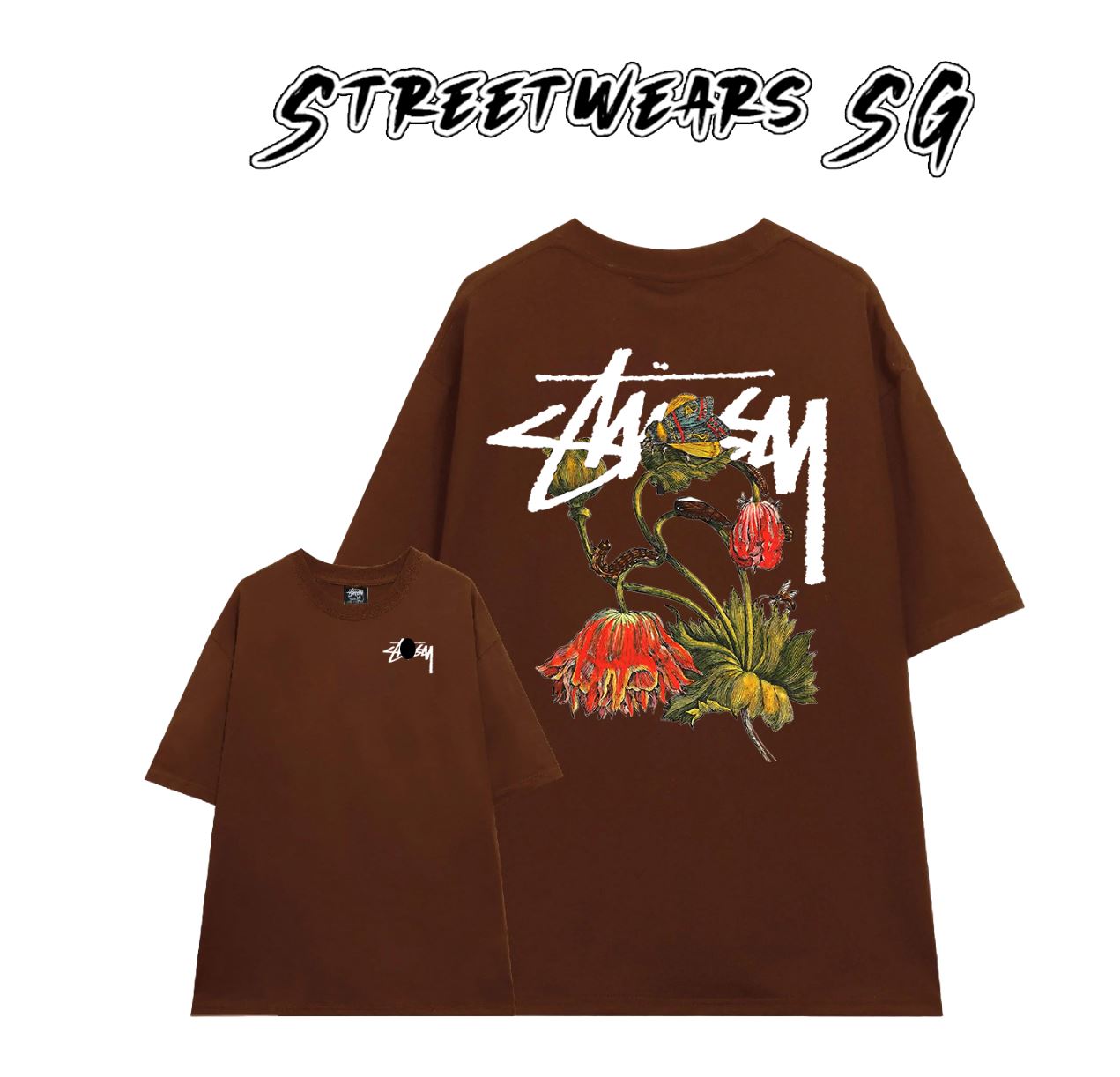 Áo thun Basic Stussy WITHERED FLOWER Tee - Streetwears SG - STU-17