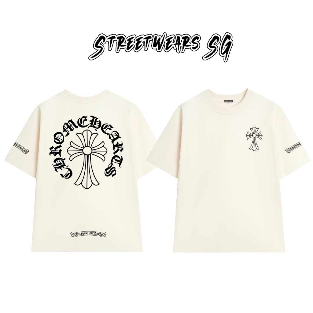 Áo Thun Chrome Heart Classic Graphics Cross Cotton Cao Cấp Form Rộng Unisex - Streetwears SG - CH52