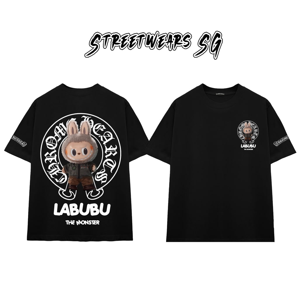 Áo Thun Chrome Heart Icon Labubu Street Style Cotton Cao Cấp Form Rộng Unisex - Streetwears SG - CH48