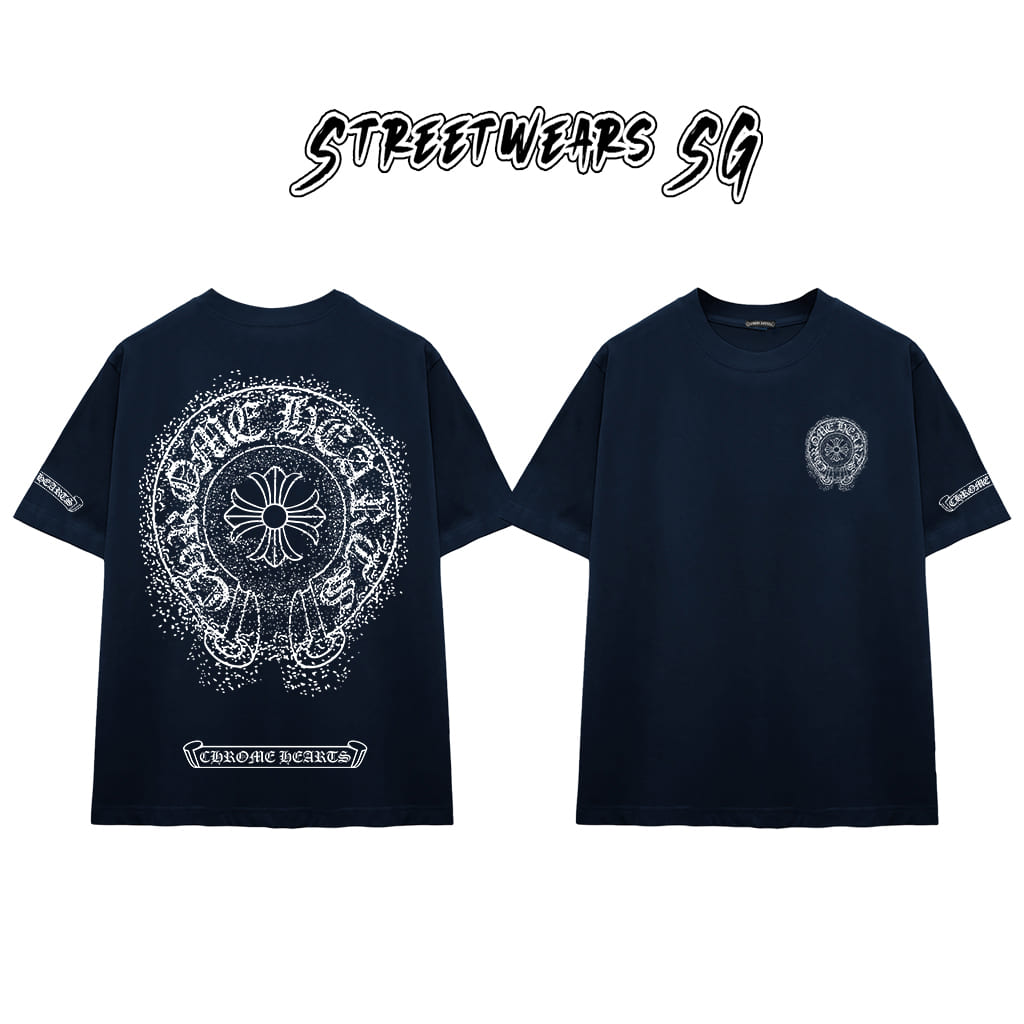 Áo Thun Chrome Dust Splash Emblem Cotton Cao Cấp Form Rộng Unisex - Streetwears SG - CH104