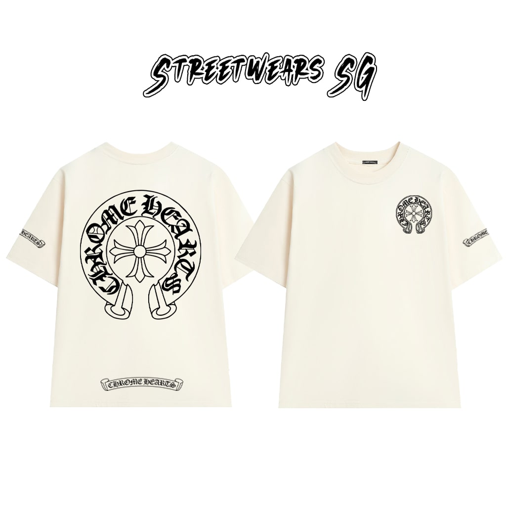 Áo Thun Chrome Heart Original Horseshoe Gothic Arch Cotton Cao Cấp Form Rộng Unisex - Streetwears SG - CH41