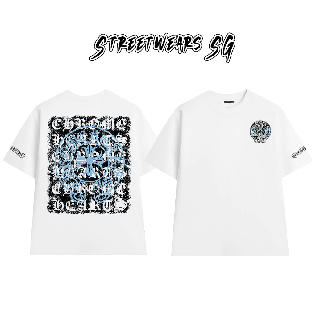 Áo Thun Chrome Spray Cluster Cross Cotton Cao Cấp Form Rộng Unisex - Streetwears SG - CH78