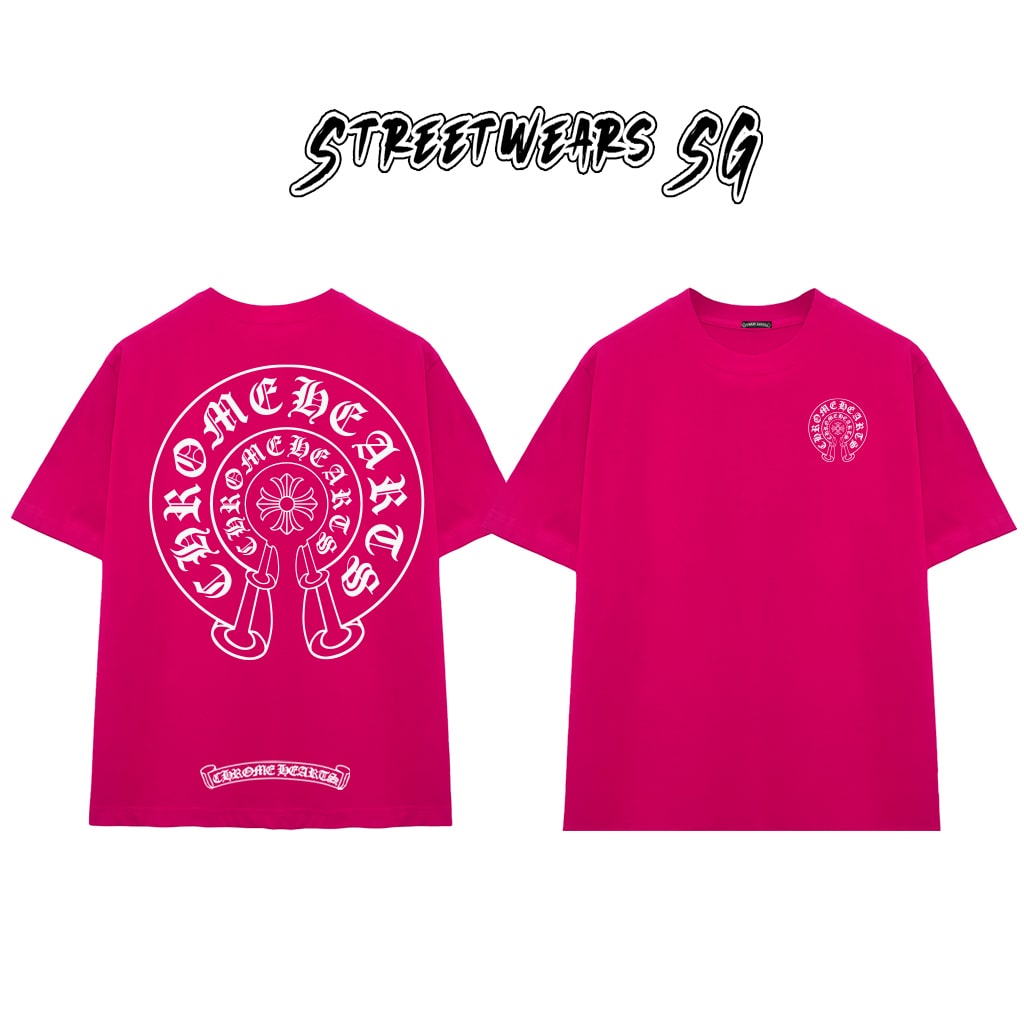 Áo Thun Chrome Heart Double Horseshoe Classic Cross Cotton Cao Cấp Form Rộng Unisex - Streetwears SG - CH28