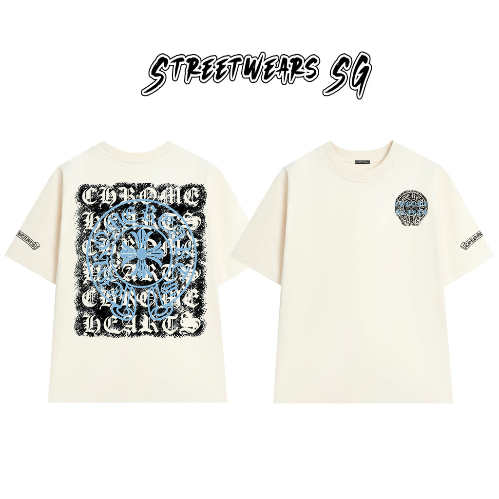 Áo Thun Chrome Spray Cluster Cross Cotton Cao Cấp Form Rộng Unisex - Streetwears SG - CH78